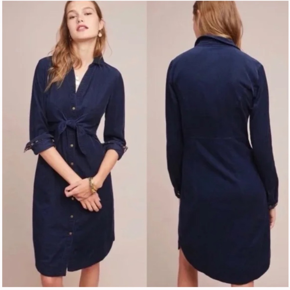 Anthropologie Navy Midi Dress